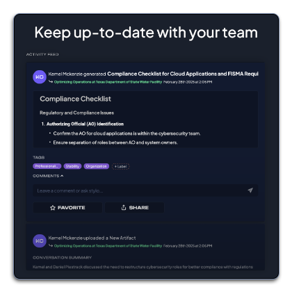 Feature illustration: Stay Productive With a Shared Activity Feed